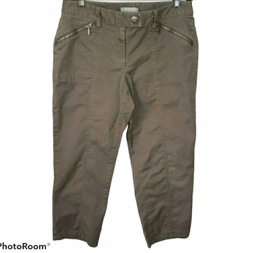 Ann Taylor Signature Fit Capris Mocha Brown Size 4